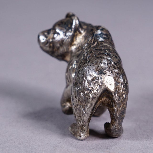 Vintage Silverplated Cast of a Strolling Bear For Sale - Image 4 of 5