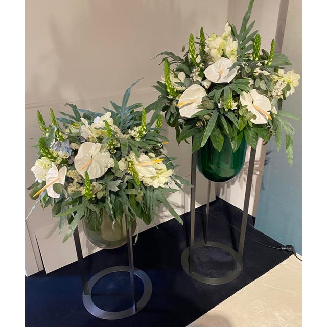 Contemporary "Canaletto" Murano Glass Vase With Bronze Stand for Promemoria by Romeo Sozzi For Sale - Image 3 of 3