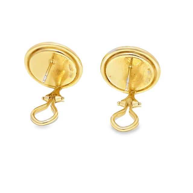 19th Century Victorian 14k Yellow Gold Essex Crystal Reverse Painted Dog Earrings, A Pair For Sale - Image 10 of 11