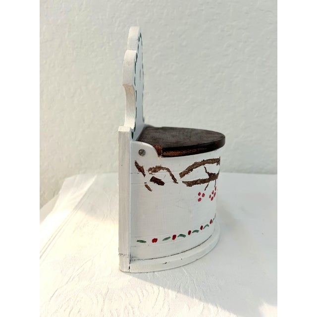 Vintage French Country Hand-Painted Hanging Salt Box For Sale - Image 4 of 6