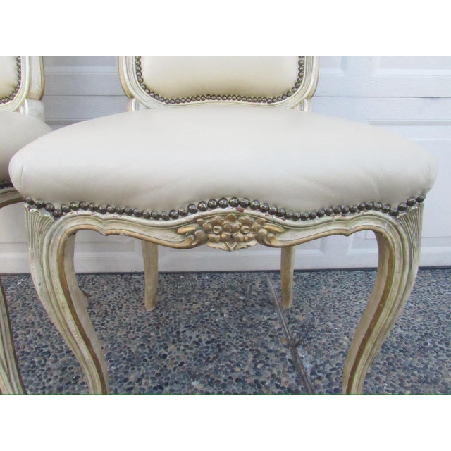 Set of Six Painted French Louis XV Style Dining Chairs For Sale - Image 15 of 18