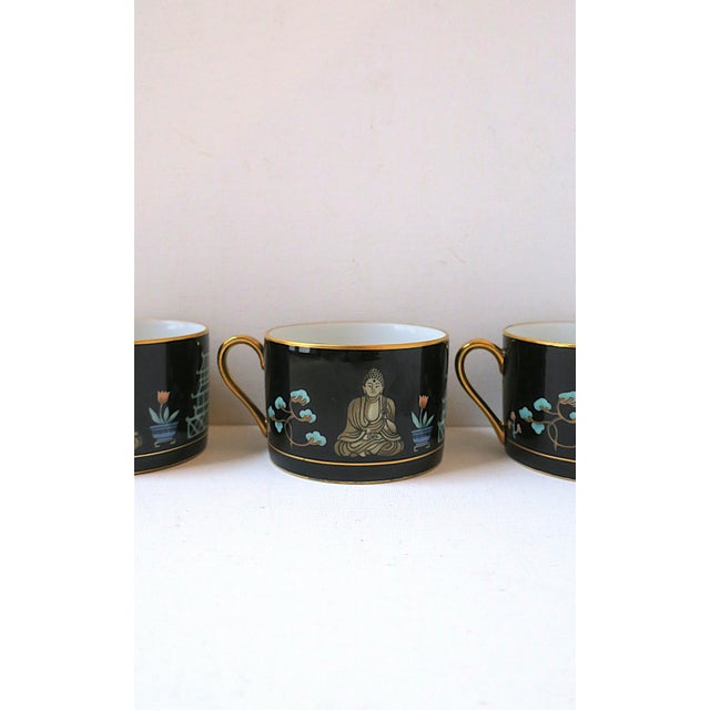 Chinoiserie Porcelain Coffee or Teacups, Late-20th Century, Set of Three, For Sale - Image 9 of 10