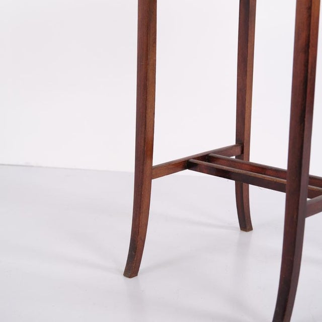 Mahogany Lamp Table or Sewing Table with Brass Lock and Tapered Legs, 1920 For Sale - Image 13 of 15