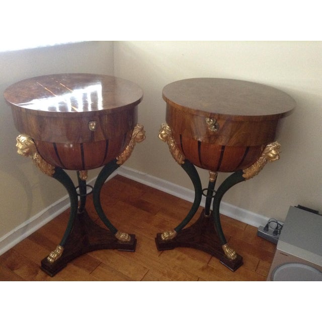 Late 19th Century Vintage Empire Half Globe Side Tables- A Pair For Sale - Image 10 of 10