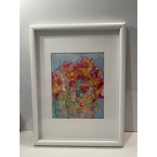 Original Mixed Media Artwork “Poppy Static” (Watered Acrylic Painting and Ink on Art Paper); Signed, Framed For Sale - Image 9 of 12