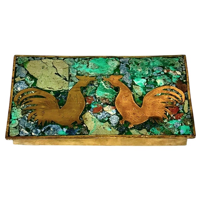 Mexican Cigar Box in Malachite and Wood, 1960s For Sale - Image 15 of 15