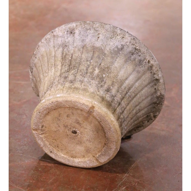 19th C. French Cast Stone Weathered Garden Planters From Normandy, Set of 4 For Sale - Image 9 of 9