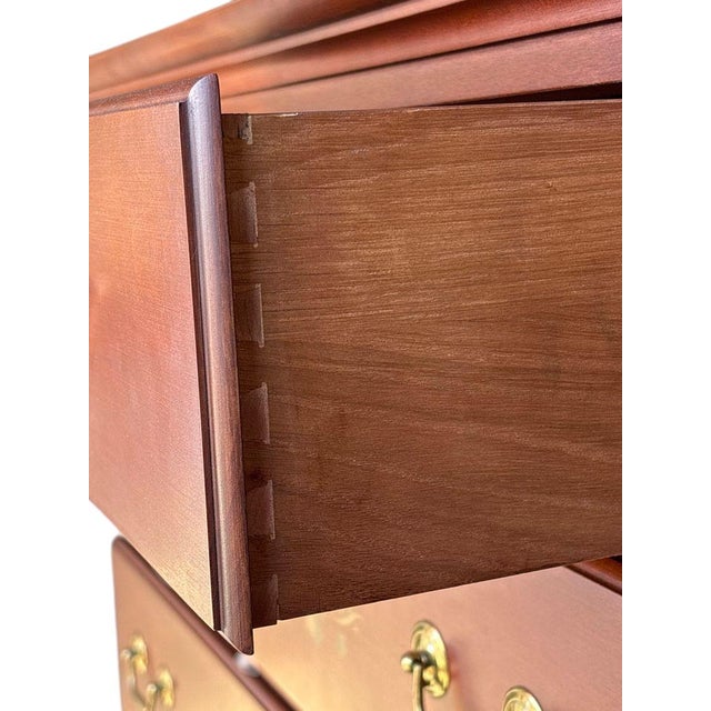 Hitchcock Late 20th Century Hitchcock Stenciled Solid Wood Tall Chest Dresser Brass Pulls For Sale - Image 4 of 5