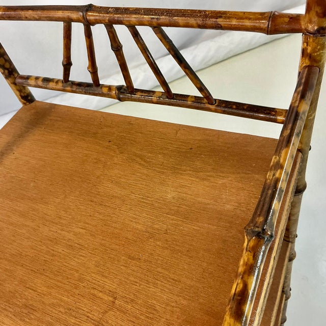 Antique Victorian English Chinoiserie Ball & Stick Scorched Bamboo Etagere - 4 Shelves. For Sale - Image 13 of 13