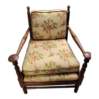 Vintage Stickley Brown Wooden Frame Chair For Sale