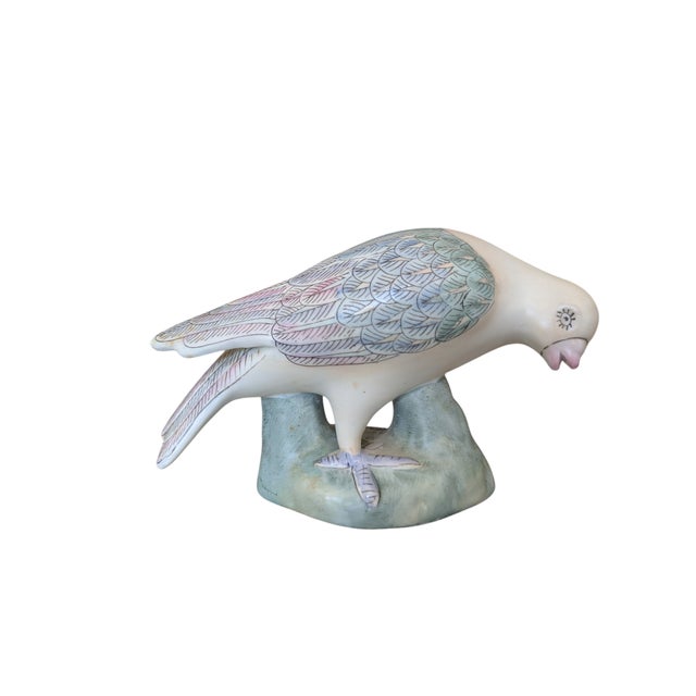Antique White Vintage Chinoiserie Porcelain Dove Bird Figurine For Sale - Image 8 of 12