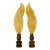 Stone Willow Leaf Lamp Finials on Bronze Hardware - a Pair For Sale