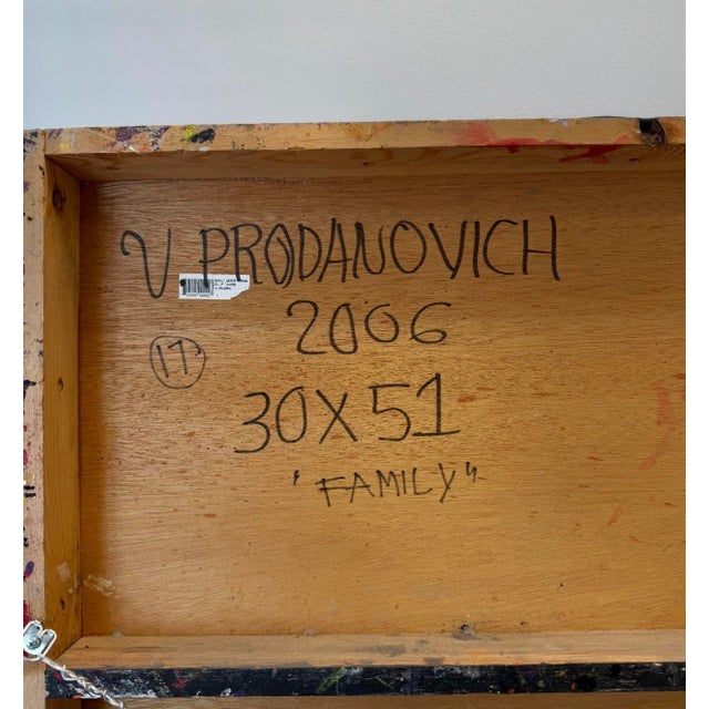 Important Abstract Painting by Vladimir Prodanovich, 48” H X 27” W For Sale - Image 9 of 12