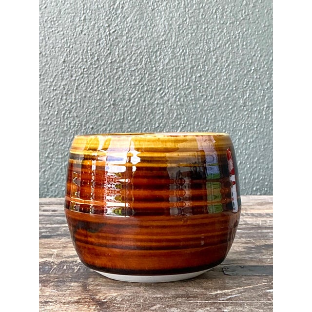 Vintage Brown Studio Pottery Bowl For Sale - Image 15 of 17