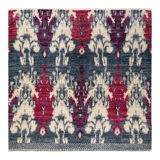 Modern Hand Knotted Square Area Rug, Ivory - 6' 1" X 6' 3" For Sale