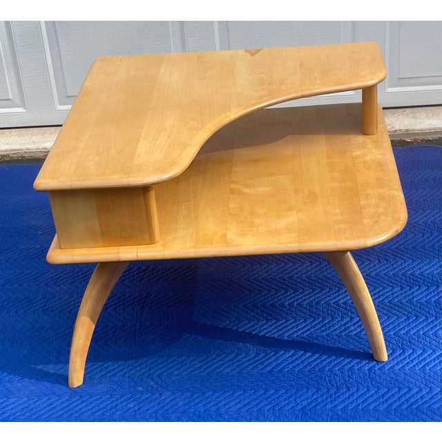 Heywood-Wakefield Midcentury Modern Two Tier Corner Table For Sale - Image 13 of 13