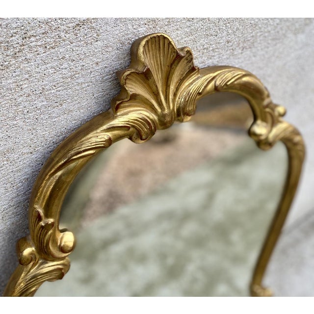 Vintage Baroque Louis XV Style Gilded Wood Mirror, 1890s For Sale - Image 4 of 8