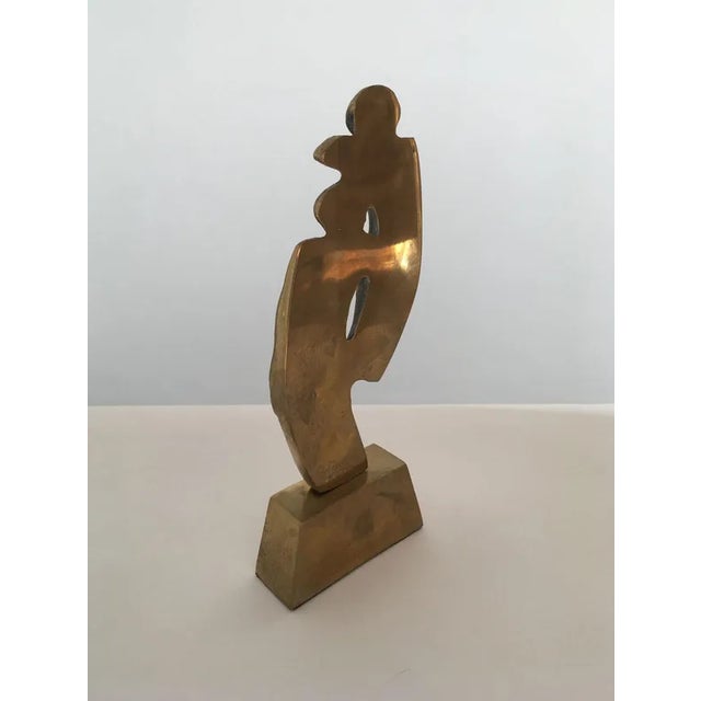 Gold Italian Bronze Abstract Sculpture by Rodica Tanasescu, 1980 For Sale - Image 8 of 13