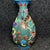Vintage Chinese Cloisonné Vase With Dragon Motif and Handles - Turquoise Ground For Sale - Image 4 of 9