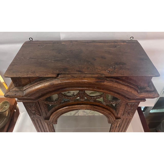 Antique French Oak Ornate Curio Display Cabinet For Sale - Image 11 of 18