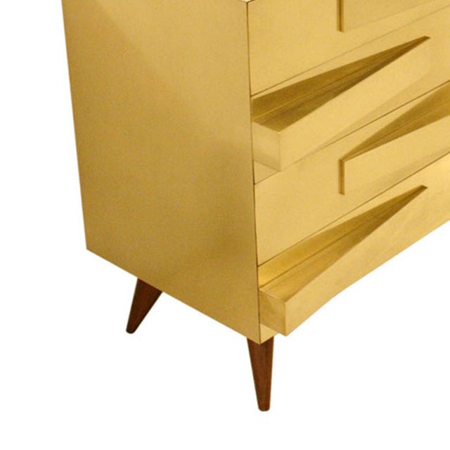 Italian Oak and Brass Sideboards, 2000s, Set of 2 For Sale - Image 11 of 15