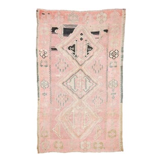 Mid 20th Century Faded Large Vintage Turkish Kilim Rug For Sale