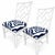 Wood Pair of Vintage Chippendale Bamboo Side Chairs With Navy & White Zebra Seats For Sale - Image 7 of 7