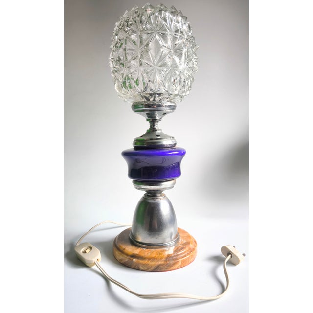 1950s Mid-Century Lamp Made of Glass, Onyx, and Marble For Sale - Image 14 of 15