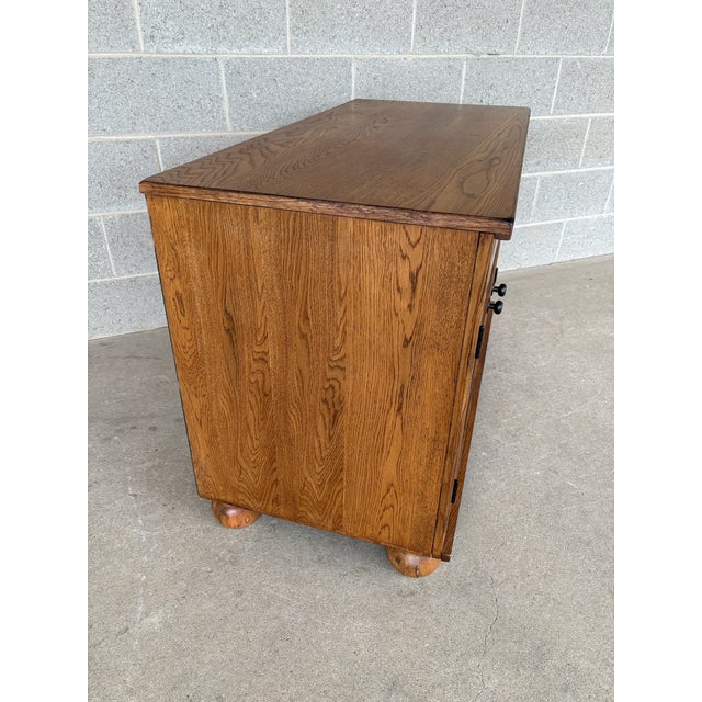 Rustic Broyhill Attic Heirlooms Distressed Oak Media Cabinet - Tv Cabinet For Sale - Image 3 of 12