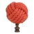 Nautical Knot Lamp Finial in Coral Orange on Bronze Hardware For Sale