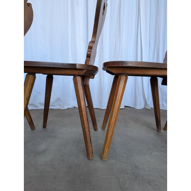 Farmhouse Tyrolean Chair with Heart Cutout Back, 1970s, Set of 8 For Sale - Image 6 of 18