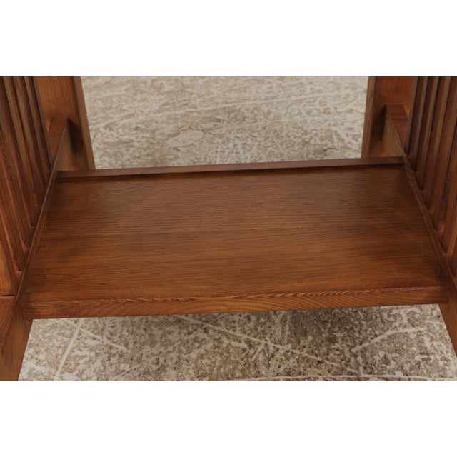Arts & Crafts Mission Style Oak 2 Tier End Table For Sale - Image 14 of 15