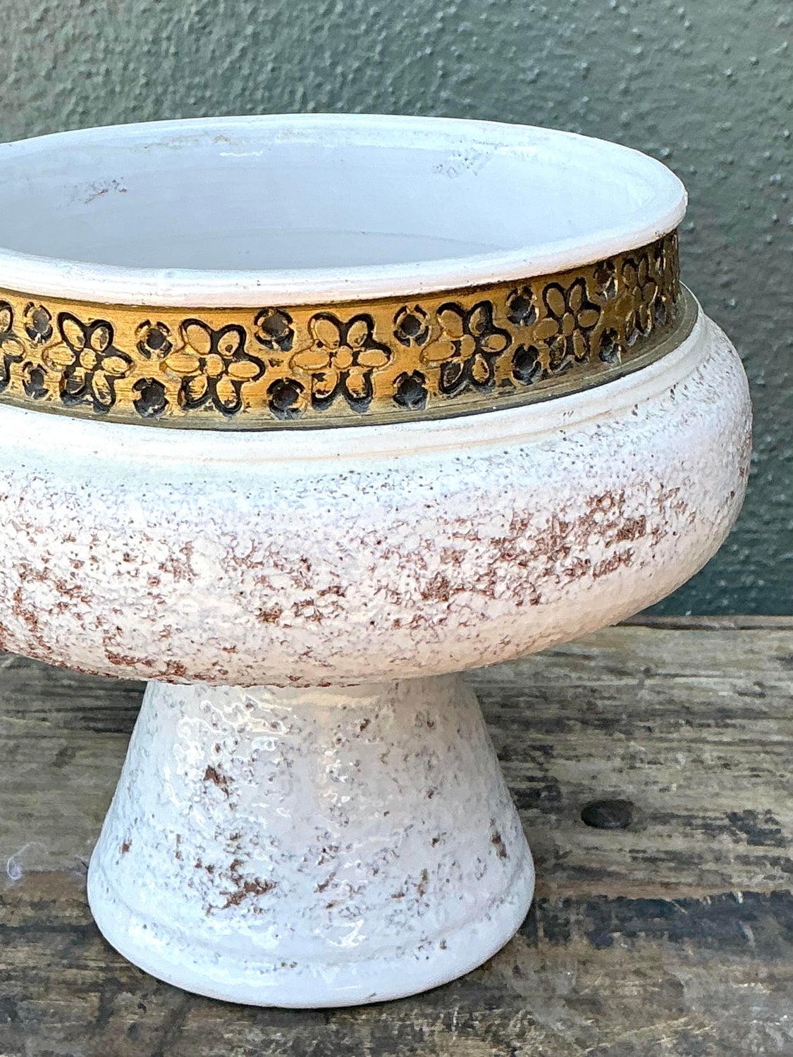 Vintage Italian Rosenthal Nutter Glazed Ceramic Bowl - Back view