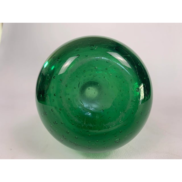 Glass Vintage Controlled Bubbles Art Glass Vase For Sale - Image 7 of 8