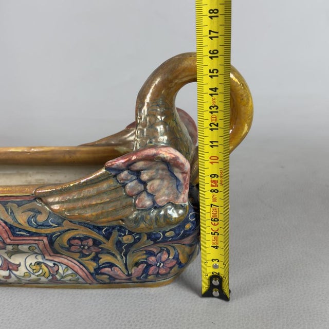 Vintage Majolica Planter Vase from Gualdo Tadino, 1940s For Sale - Image 13 of 14