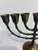 Vintage Solid Brass Seven-Branch Menorah Candelabra For Sale - Image 4 of 9