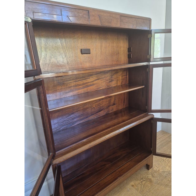 Vintage Art Deco Glazed Mahogany Sectional Bookcase from Minty Oxford, 1930s For Sale - Image 13 of 15