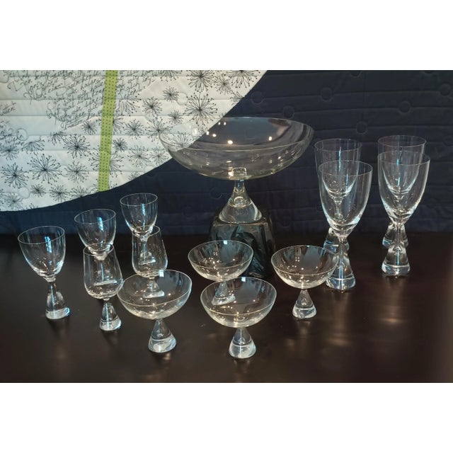 Bent Severin for Holmegaard Crystal Princess ~ set 14 pcs. includes rare serving bowl. Fabulous vintage Bent Severin for...
