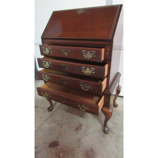Brown Vintage Cherry Drop-Front Secretary Desk Writing For Sale - Image 8 of 8