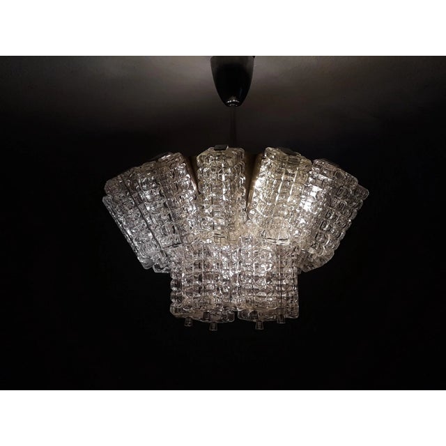 Chrome and Glass Chandelier from Austrolux, Austria, 1970s For Sale - Image 3 of 7
