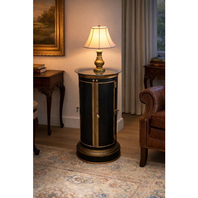 Rare English Regency Toleware Warming Tower With Copper Rim & Brass Hardware, C. 1820–1840 For Sale - Image 13 of 13