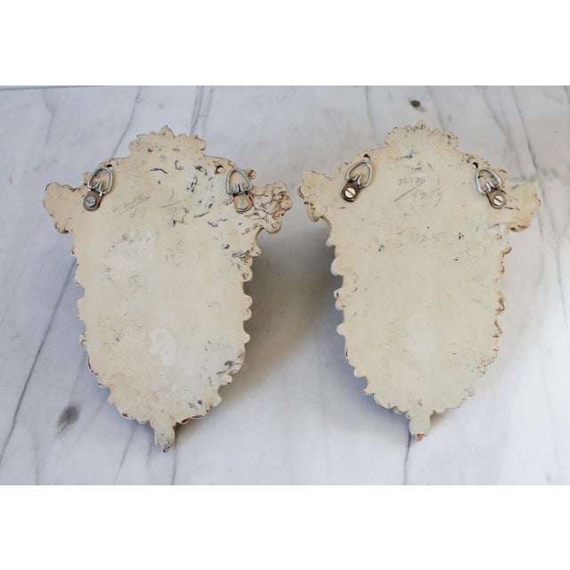 Vintage Victorian Style Cameo Wood Wall Shelves - A Pair For Sale - Image 10 of 11