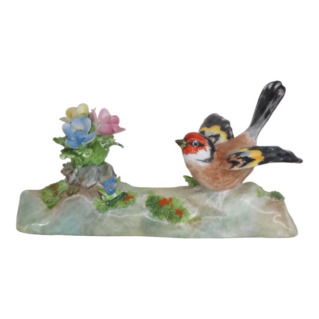 Crown Staffordshire Porcelain Goldfinch Bird Figurine Designed by Jt Jones 4897b For Sale