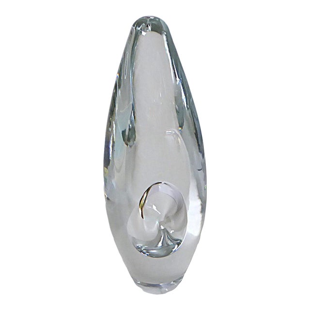 1987 Timo Sarpaneva Scandinavian Modern Orchid or Orkidea Blown Lead Crystal Vessel, Iittala Finland For Sale
