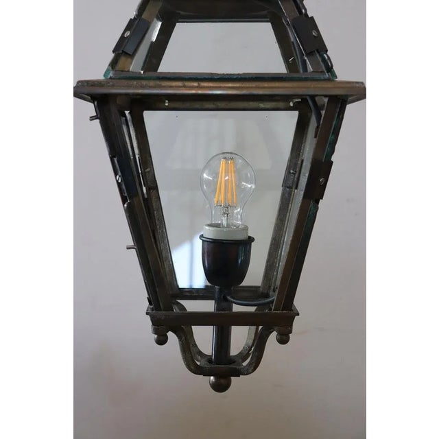 Vintage Brass and Glass Lantern, 1980s For Sale - Image 9 of 14