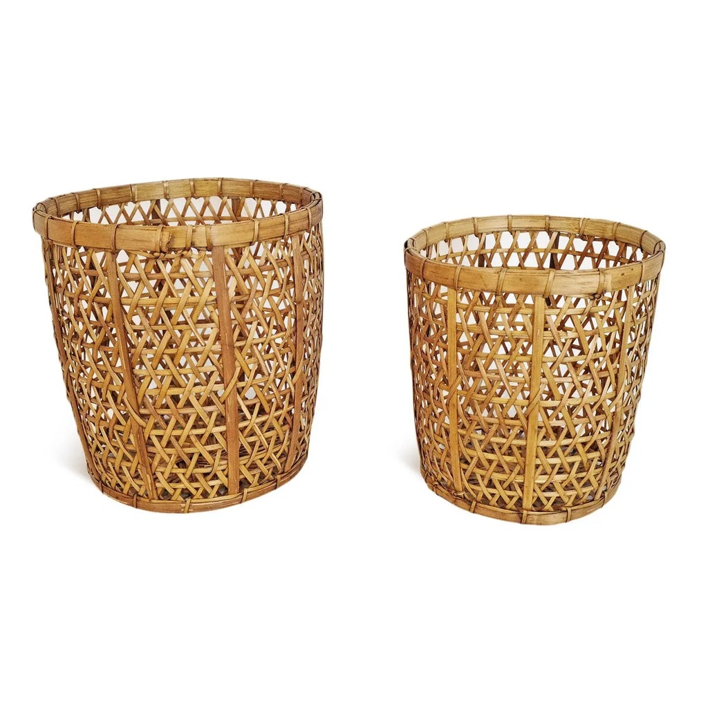 Bamboo Weave Basket Small | Chairish