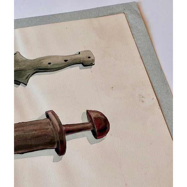 Antique Watercolor From the (Helsinki) National Museum of Finland Bronze Age Tools Collection c.1910 For Sale - Image 4 of 12