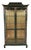 Pagoda Top Chinoiserie Display Cabinet in Green Lacquer From Union National For Sale