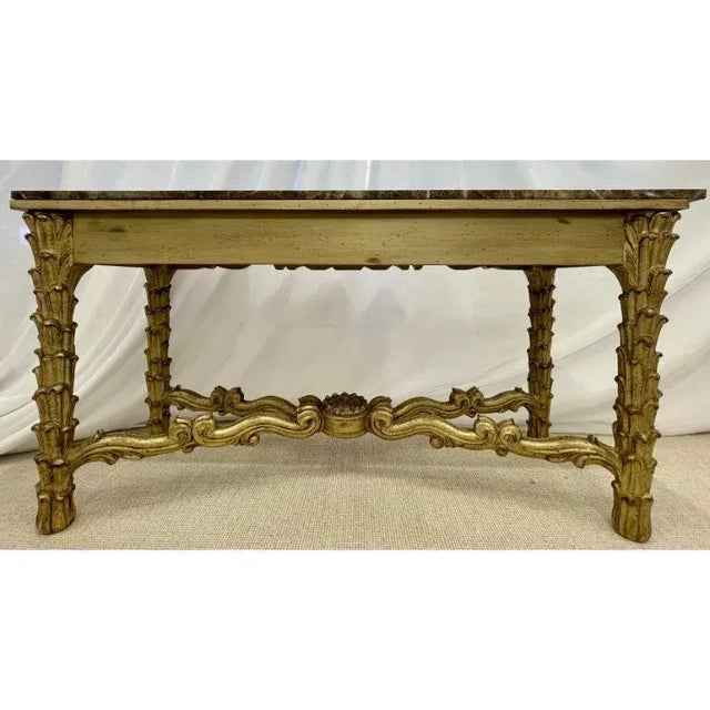 1960s Mid Century Fleur De Lis Console, Marble, Serge Roche Style For Sale - Image 5 of 13