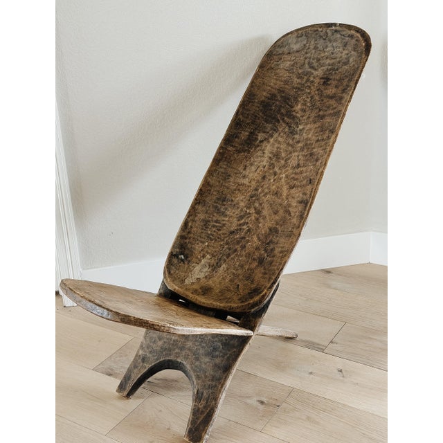 Mid 20th Century Antique Hand Carved Senufo Stargazer Chair For Sale - Image 5 of 12